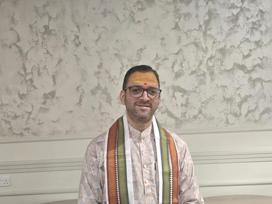 Portrait of Acharya Deepak Thapliyal, pandit in UAE